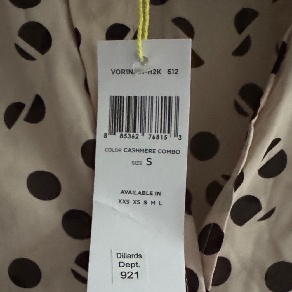 BCBGeneration Beige Polka Dot Button-Down Shirt w… - image 4